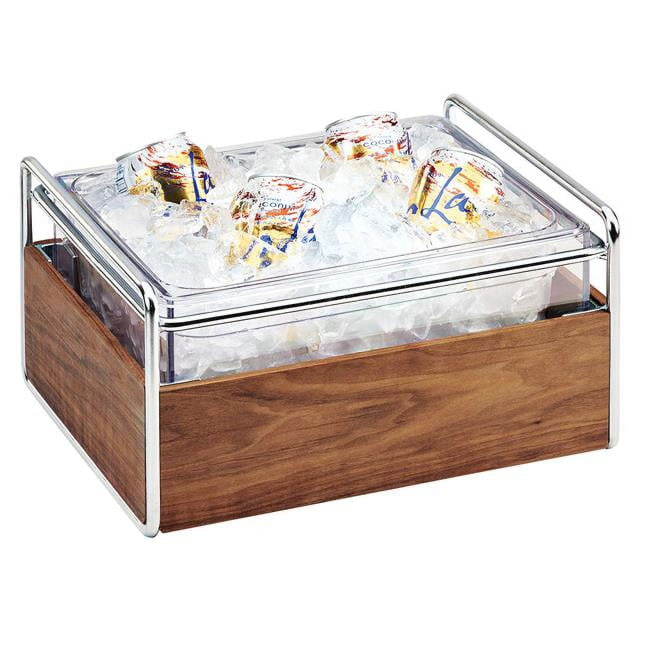 Picture of Cal Mil 3702-10-49 Mid-Century Rectangular Ice Housing&#44; Chrome - 13.75 x 11.25 x 7.25 in.