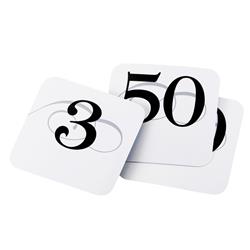 Picture of Cal Mil 671-1 White Number Card Set&#44; 1-50 - 4 x .0625 x 3.75 in.