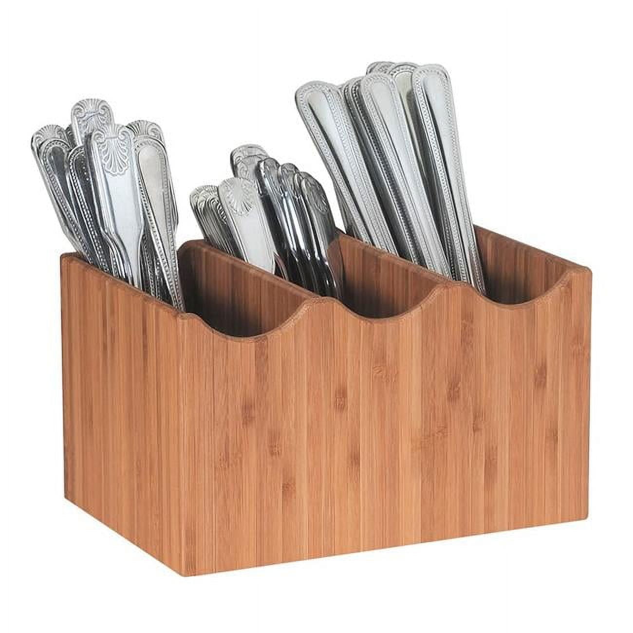 Picture of Cal Mil 1244 Three Slot Bamboo Flatware Holder - 8.25 x 5.5 x 4.75 in.