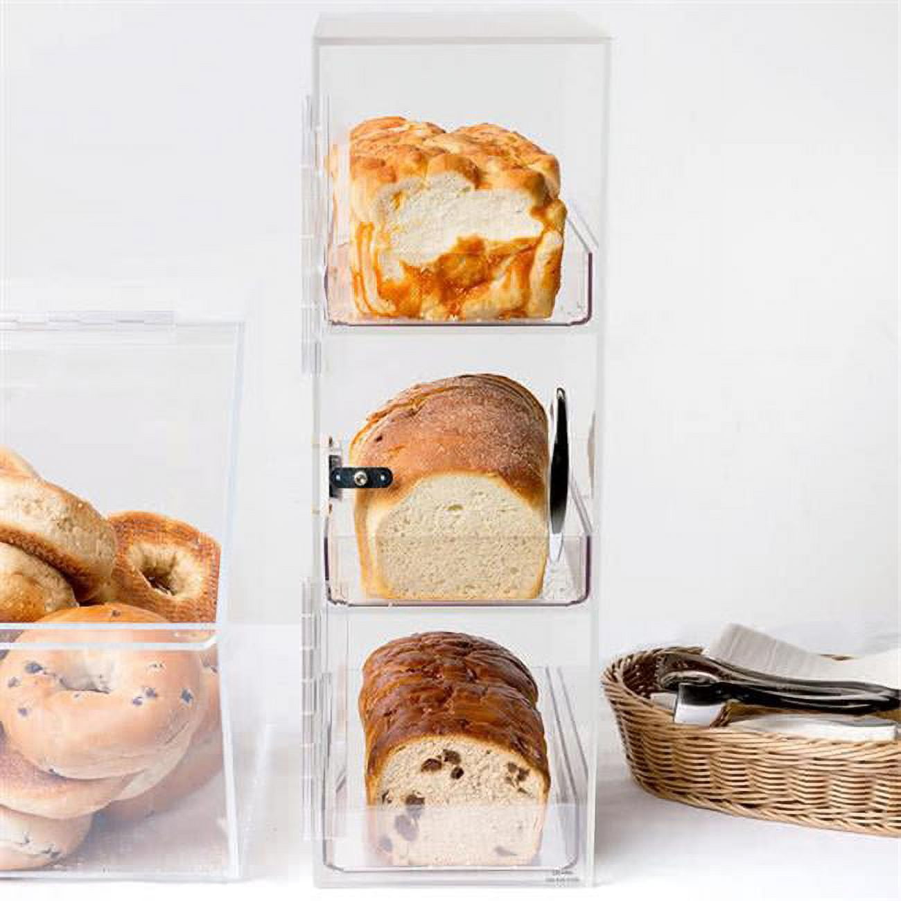 Picture of Cal Mil 1204P-12 3 Section Clear Pullman Loaf Bread Box - 7 x 17 x 20 in.