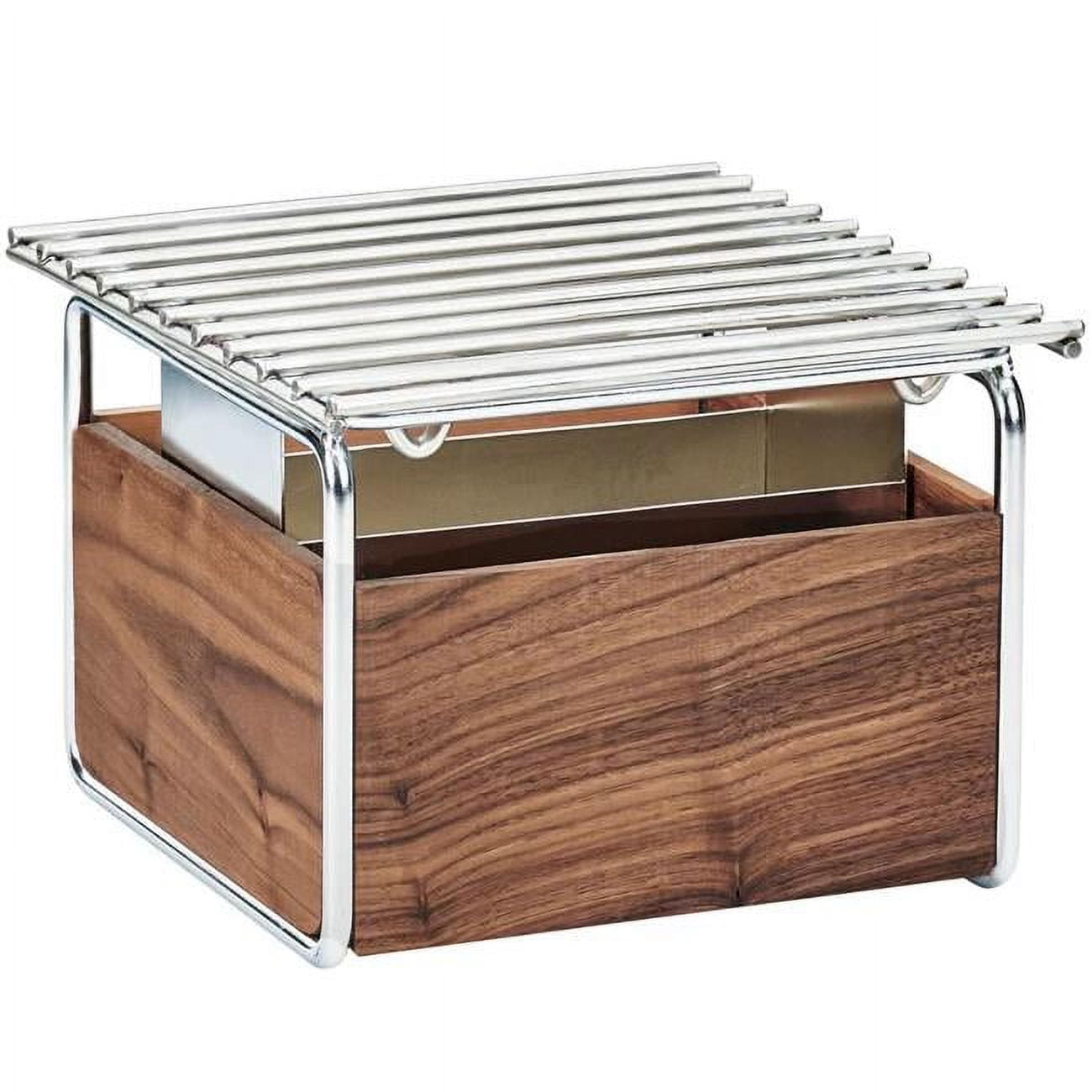 Picture of Cal Mil 3711-49 Mid-Century Chafer Alternative with Wind Guard & Walnut & Chrome Frame - 12 x 12 x 7.25 in.
