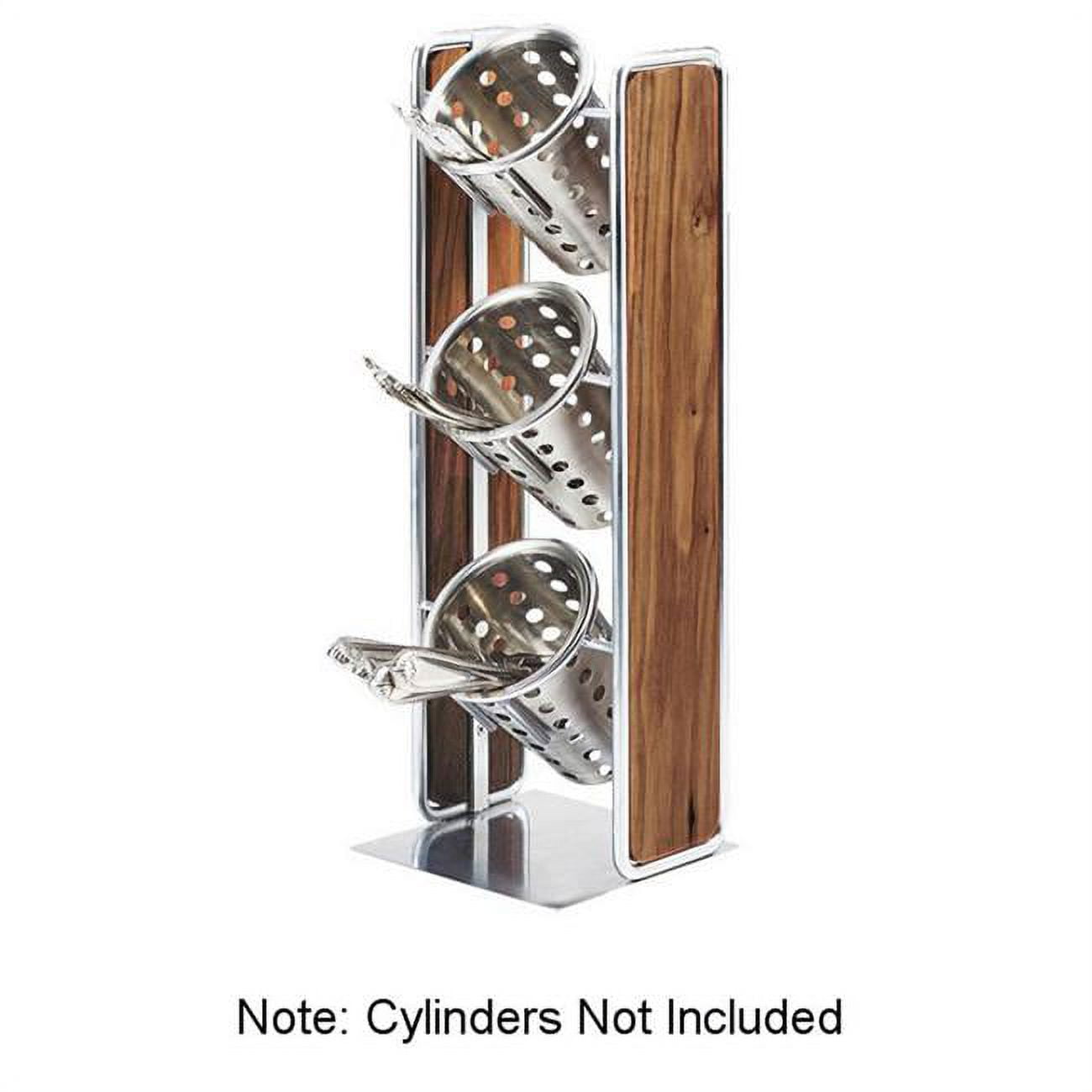 Picture of Cal Mil 3715-49 Mid-Century 3 Compartment Vertical Wooden Organizer with Chrome Accents - 6.5 x 6.5 x 19.5 in.