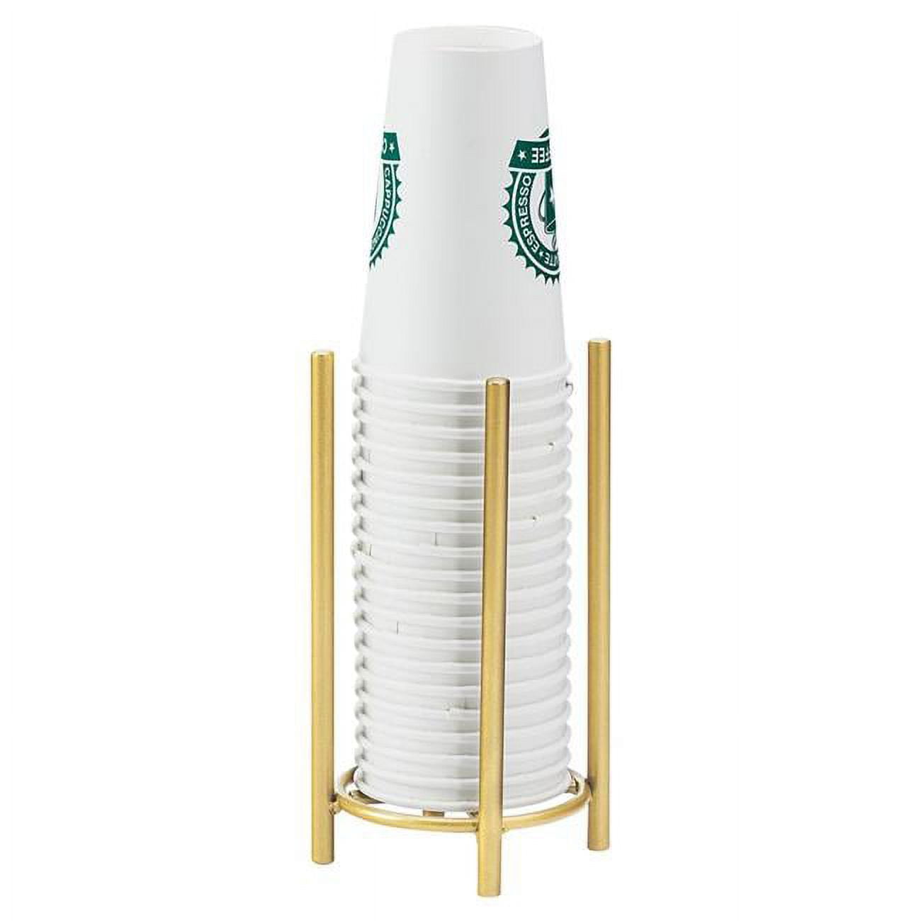 Picture of Cal Mil 3716-46 Mid-Century Cup & Lid Organizer - Brass - 5 dia. x 8.5 in.