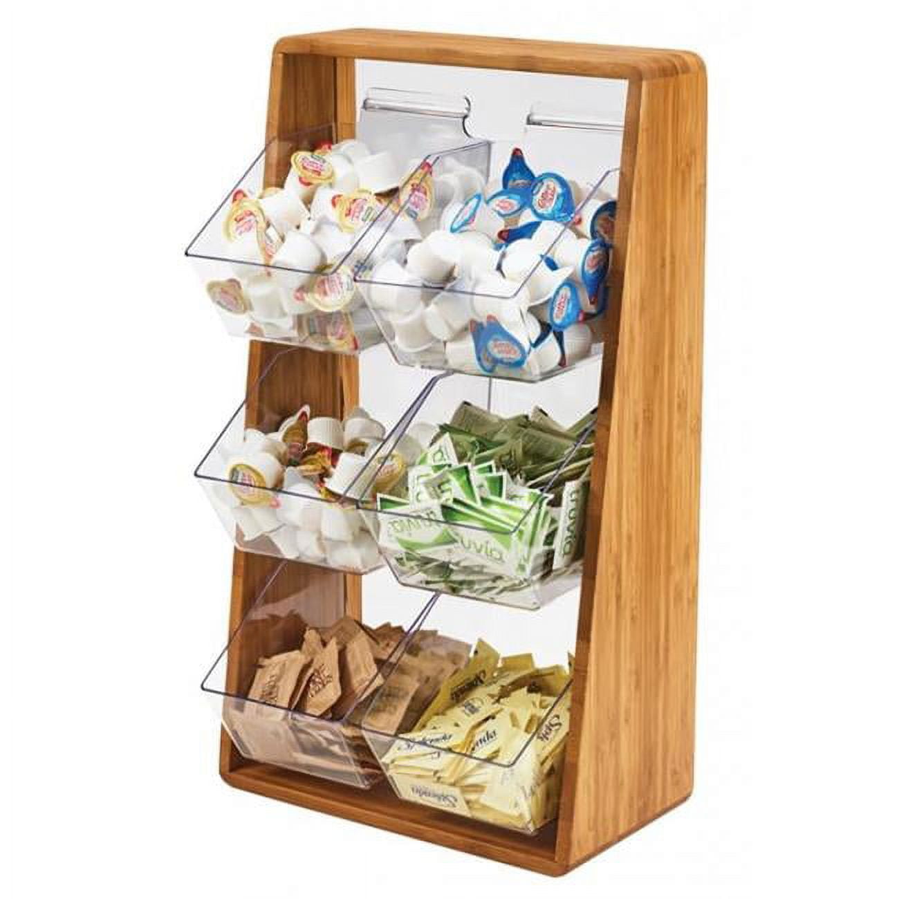 Picture of Cal Mil 3569-6-60 Bamboo Condiment Holder with Removable Plastic Compartments - 13.25 x 7 x 23.25 in.