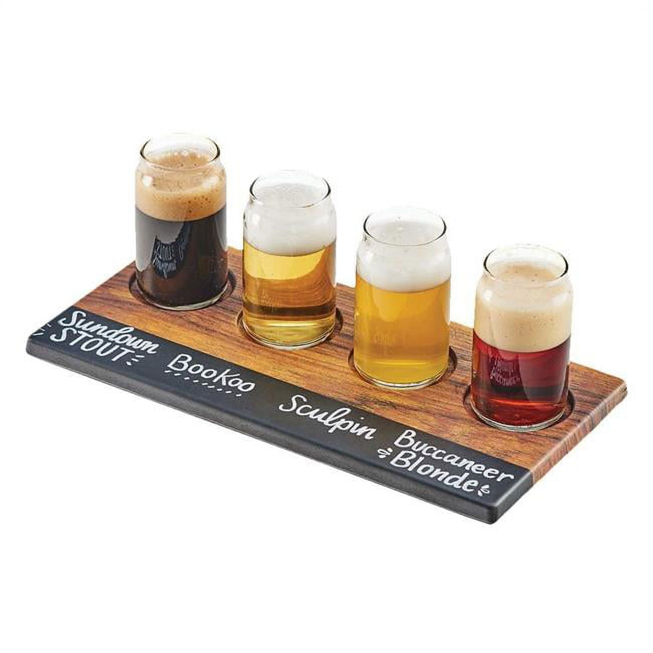 Picture of Cal Mil 3570-47M 4 Compartment Faux Wood Write-On Melamine Tasting Board - 20 x 15.5 x 2 in.