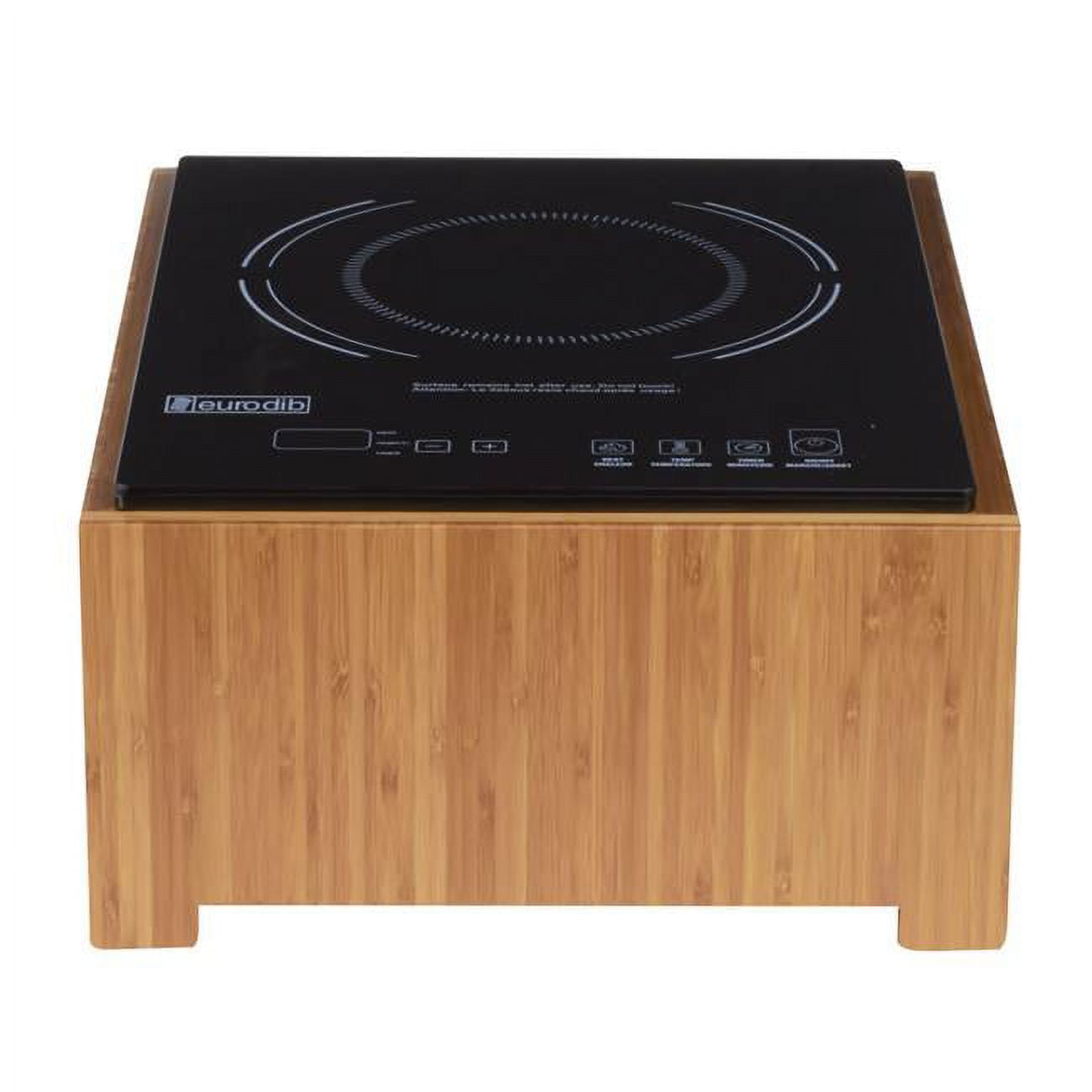 Picture of Cal Mil 3633-60 Bamboo Countertop Induction Cooker - 120V, 1600 watt - 12 x 12 x 6 in.