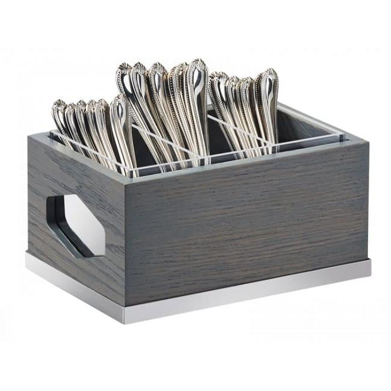 Picture of Cal Mil 3811-83 Ashwood 3 Compartment Gray Oak Wood Flatware Organizer - 9.5 x 6.75 x 4.75 in.