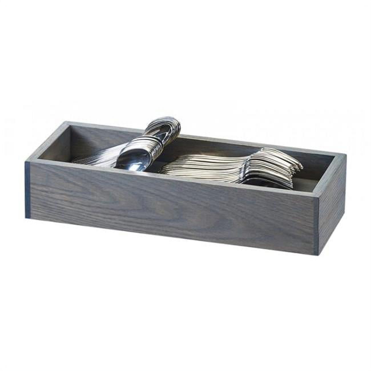 Picture of Cal Mil 3819-83 Ashwood 2 Compartment Gray Oak Wood Flatware Organizer - 15 x 6 x 3 in.