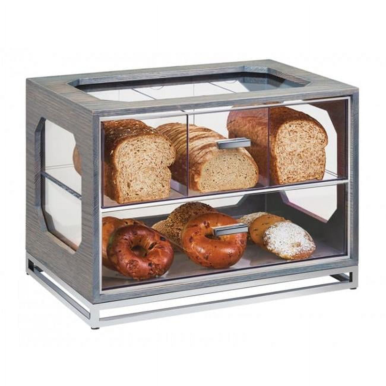Picture of Cal Mil 3820-83 Ashwood 4 Compartment Gray Oak Wood Bread Case - 20 x 13.5 x 15 in.