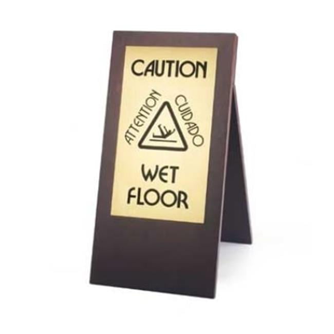 Picture of Cal Mil 852-52 Dark Wood Wet Floor Sign - 11.875 x 17.5 x 22 in.