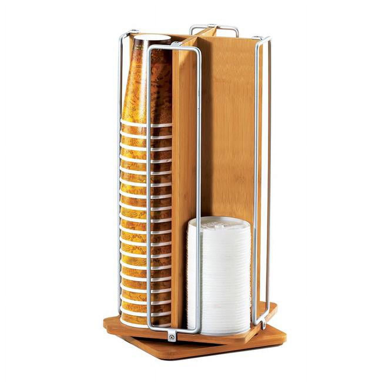 Picture of Cal Mil 1468 Bamboo Revolving Cup & Lid Organizer - 9 x 9 x 18.5 in.