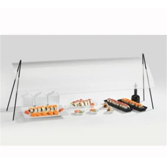 Picture of Cal Mil 1458-30 Acrylic Rectangular Sneeze Guard with Black Iron Wire Frame - 30 x 17.25 x 19 in.