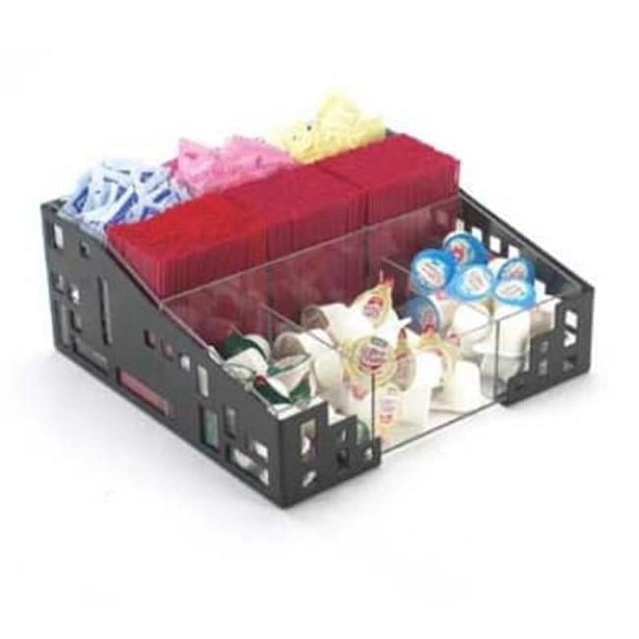 Picture of Cal Mil 1616-13 Squared Black Condiment Organizer with Acrylic Dividers - 12 x 12 x 5.25 in.