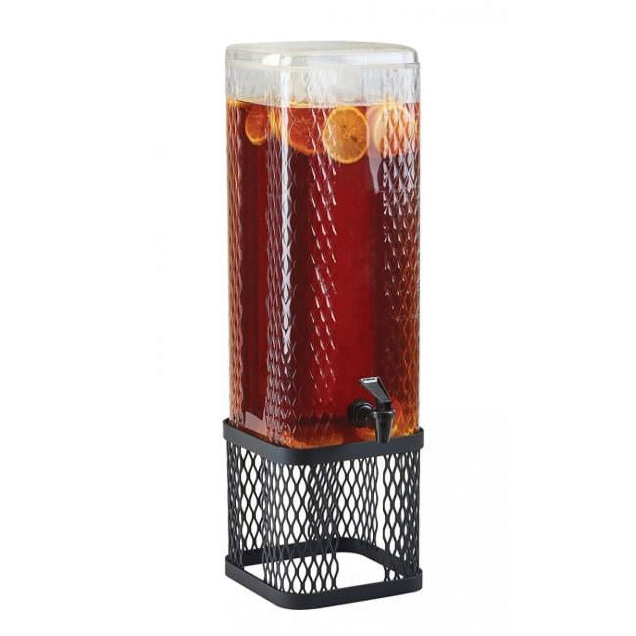 Picture of Cal Mil 22001-3-13 Black Diamond 3 gal Beverage Dispenser with Ice Chamber & Black Metal Mesh Base - 8.125 x 9.75 x 25.75 in.