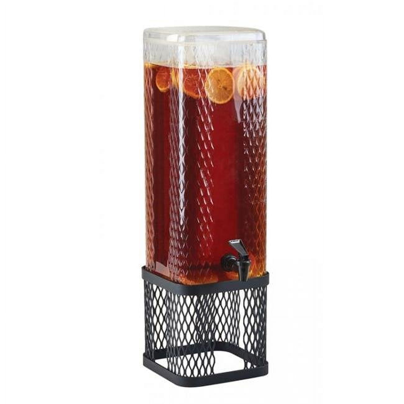 Picture of Cal Mil 22001-3INF-13 Black Diamond 3 gal Beverage Dispenser with Infusion Chamber & Black Metal Mesh Base - 8.125 x 9.75 x 25.75 in.