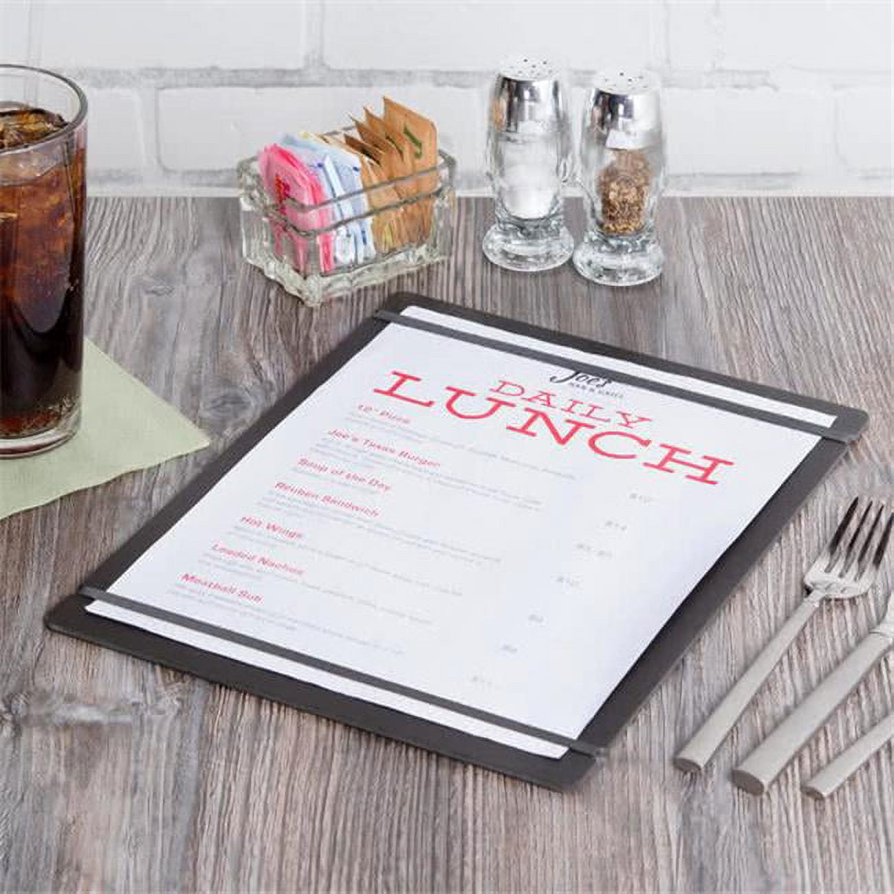 Picture of Cal Mil 2034-811-13 Black Menu Board with Flex Bands - 9.375 x 12 x .125 in.