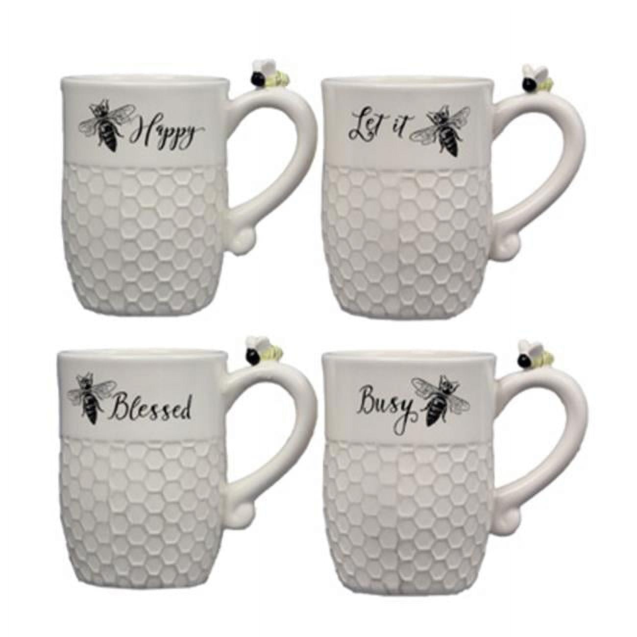 Picture of Youngs 18563 Ceramic Bee Mug Assortment of 4 Styles
