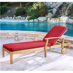 22 x 73 in. Ruby Red Outdoor Lounger Cushion, Solid Red
