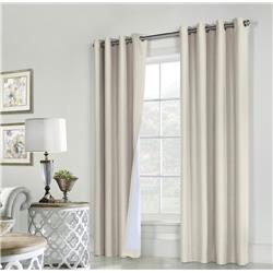52 x 95 in. Ventura Grommet Curtain Panel Window Dressing, Natural - Set of 2