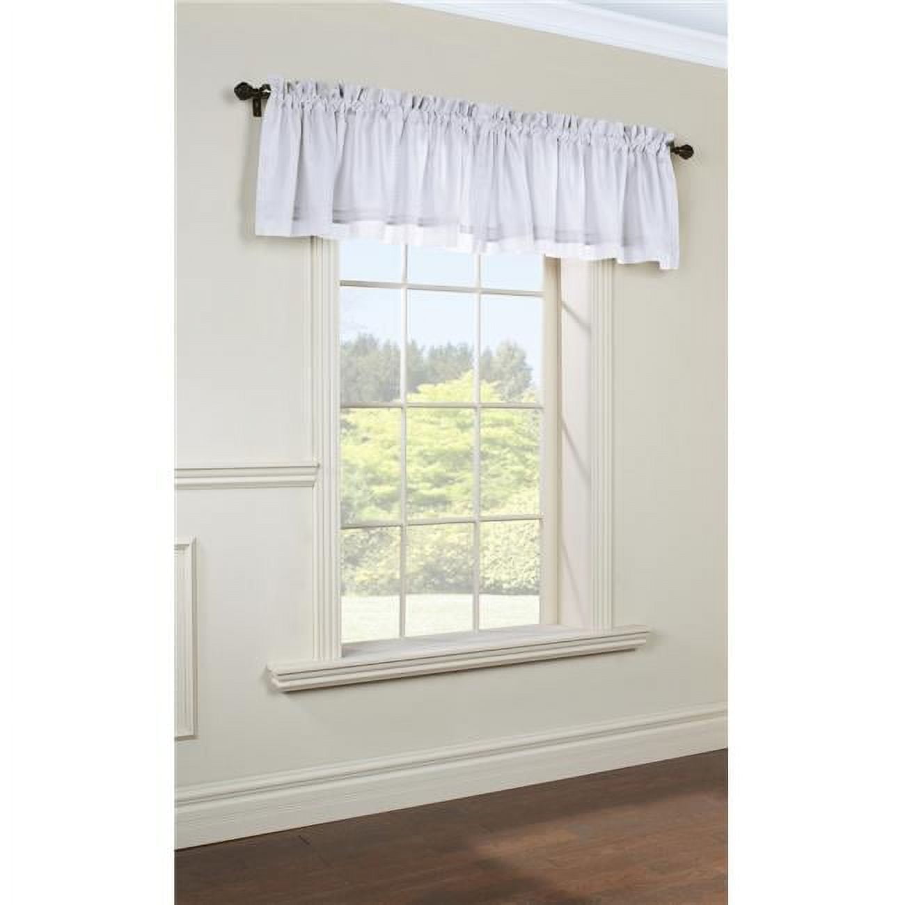 54 x 15 in. Rhapsody Lined Rod Pocket Valance Flat Window Dressing, White