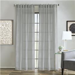 52 x 84 in. Emma Dual Header Curtain Panel Window Dressing, Grey