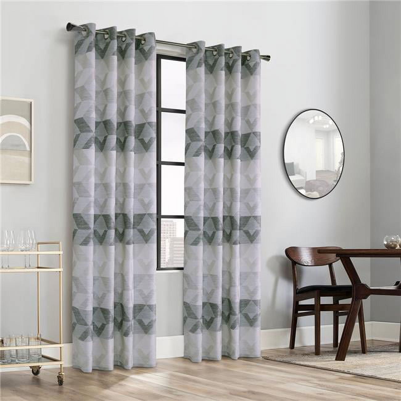 52 x 84 in. Tristar Grommet Curtain Panel, Natural Grey