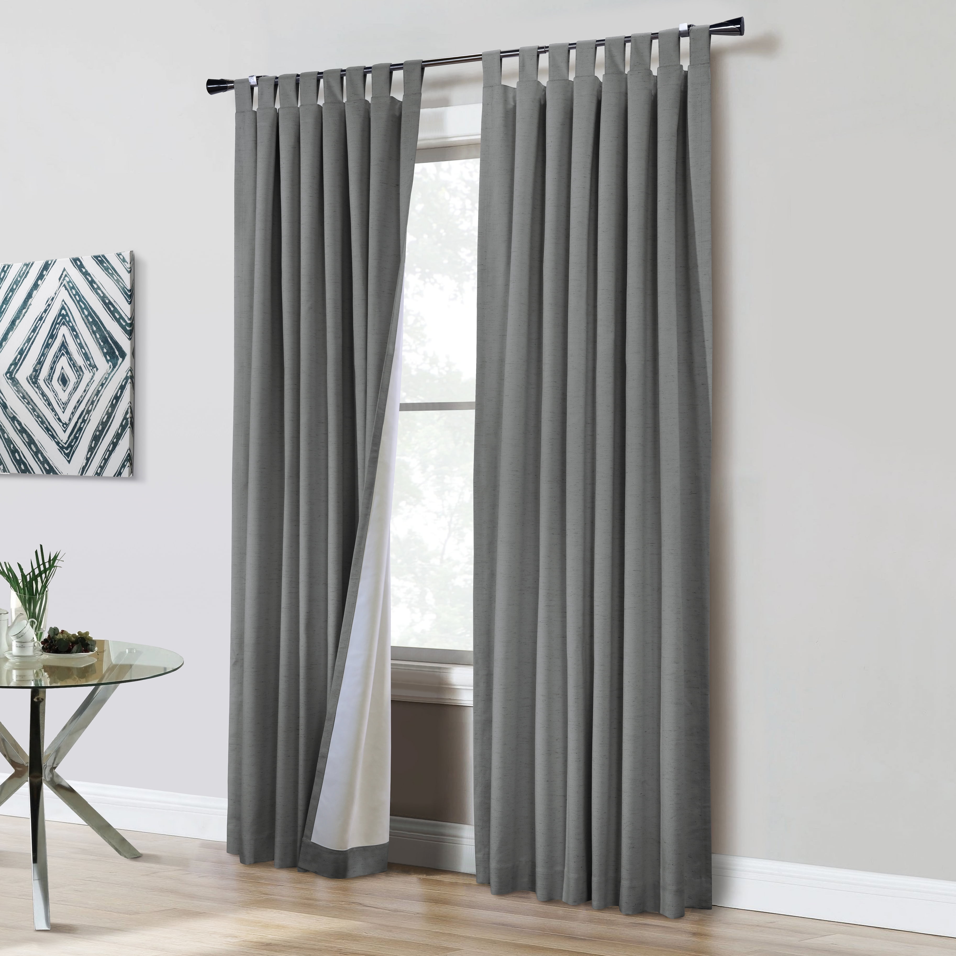 52 x 63 in. Ventura Blackout Tab Top Curtain Panel, Dark Grey