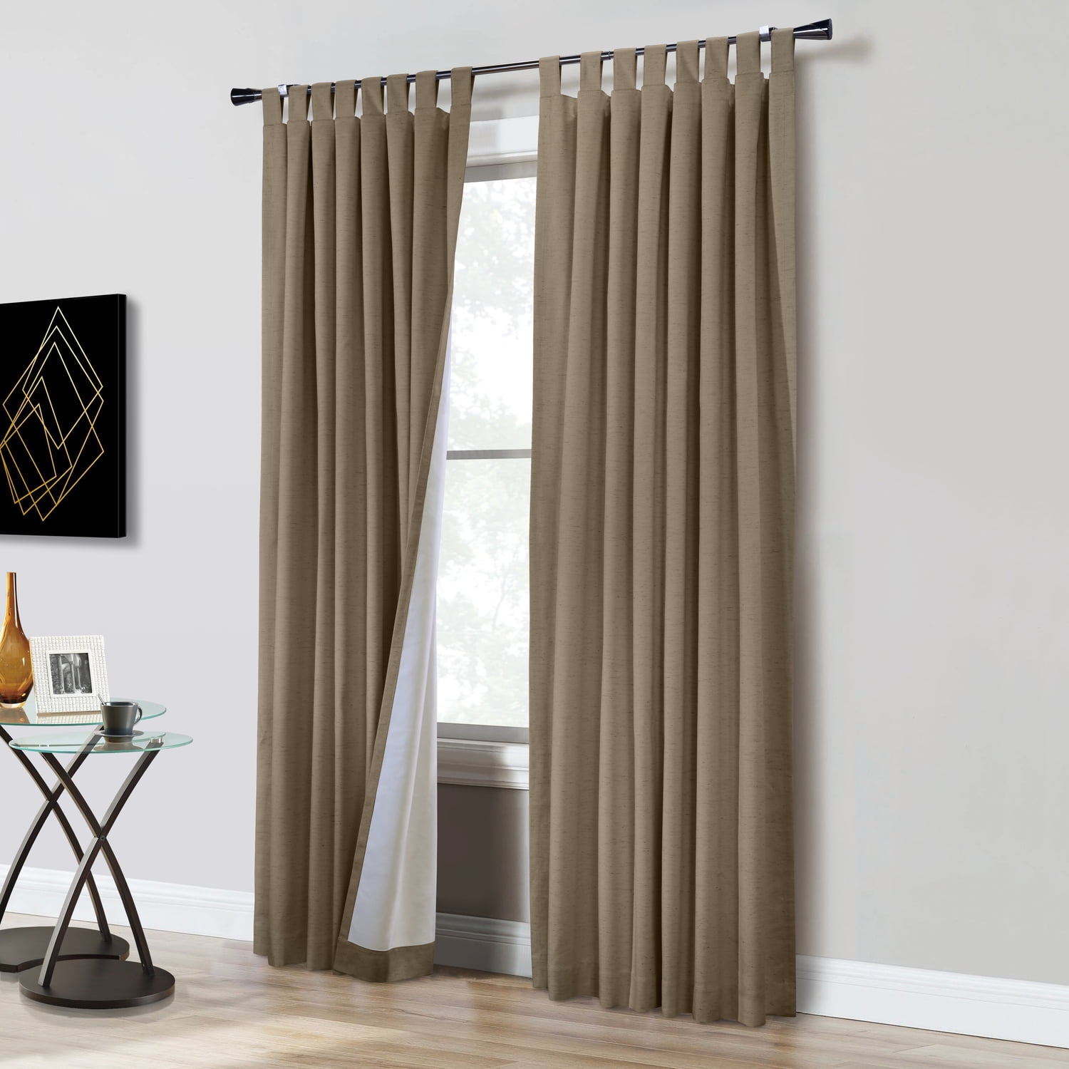 78 x 84 in. Ventura Blackout Tab Top Curtain Panel, Pebble