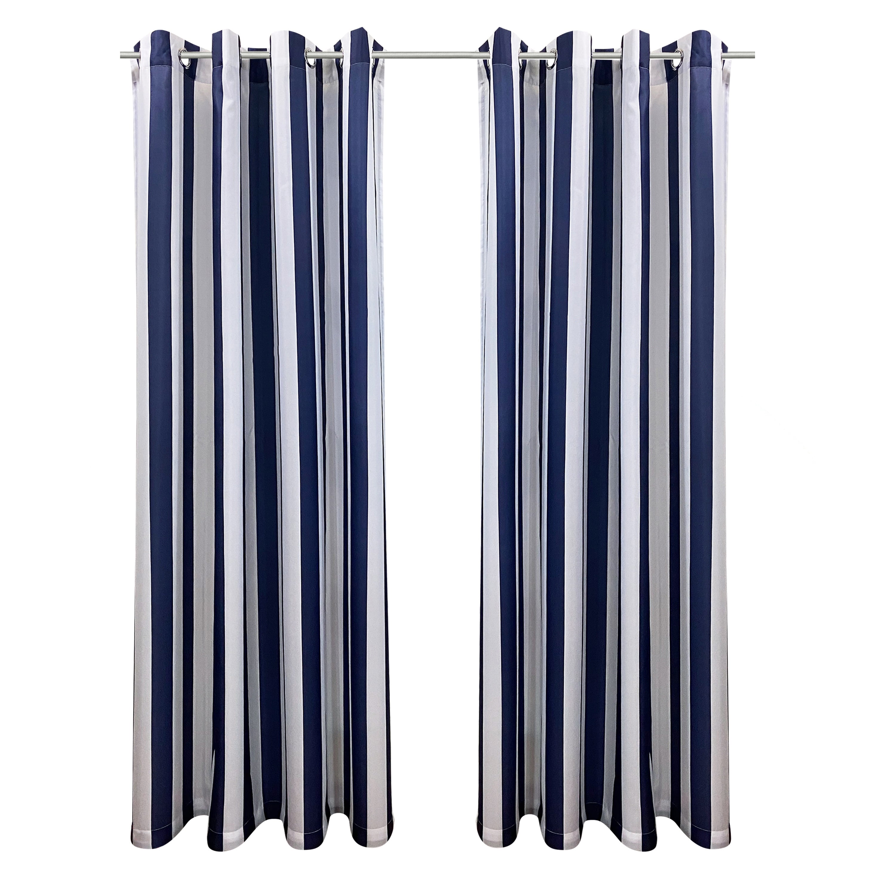 50 x 96 in. Seascapes Stripes Light Filtering Grommet Outdoor Panel, Indigo