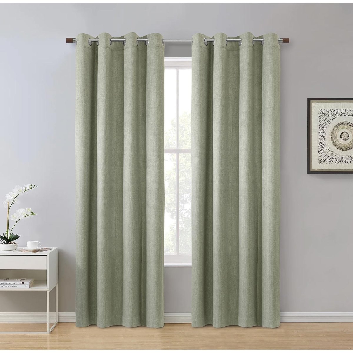 Picture of ThermaPlus 72247-109-52-84-517 52 x 84 in. Paris 100 Percentage Blackout Grommet Curtain Panel - Taupe