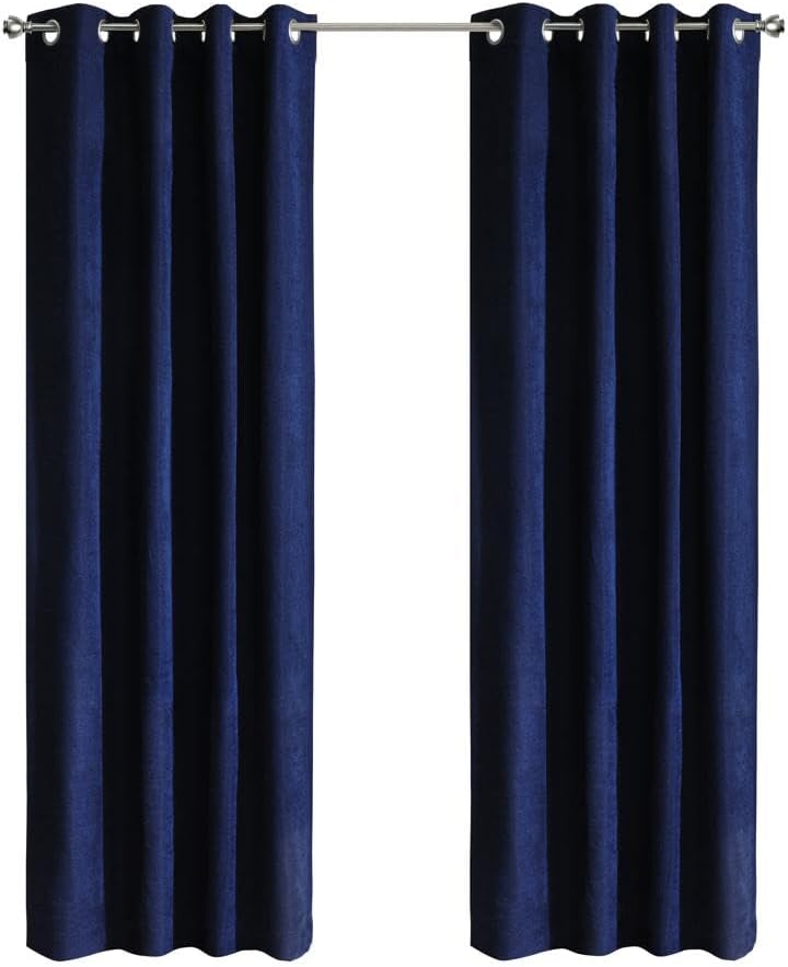 Picture of ThermaPlus 72257-109-52-95-648 52 x 95 in. Chenille 100 Percentage Blackout Grommet Curtain Panel - Dark Navy
