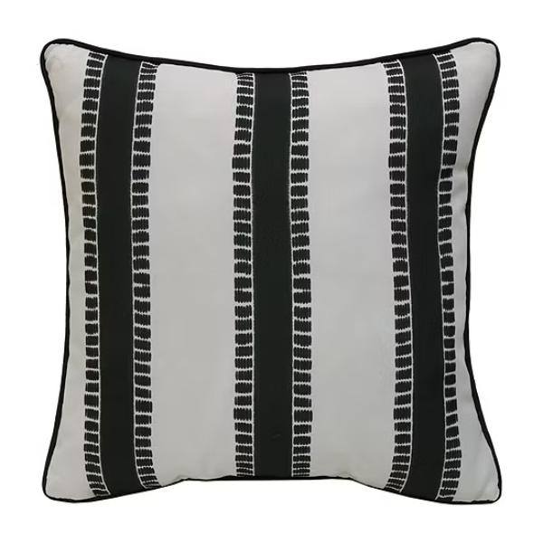 Picture of Outdoor Decor by Commonwealth 41179-032-18-18-401 18 x 18 in. Printed Stripe Pillow - Black
