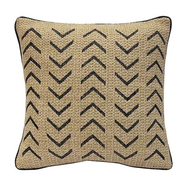Picture of Outdoor Decor by Commonwealth 41180-032-18-18-401 18 x 18 in. Embroidered Raffia Pillow - Black
