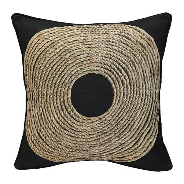 Picture of Outdoor Decor by Commonwealth 41182-032-18-18-401 18 x 18 in. Raffia Printed Pillow - Black