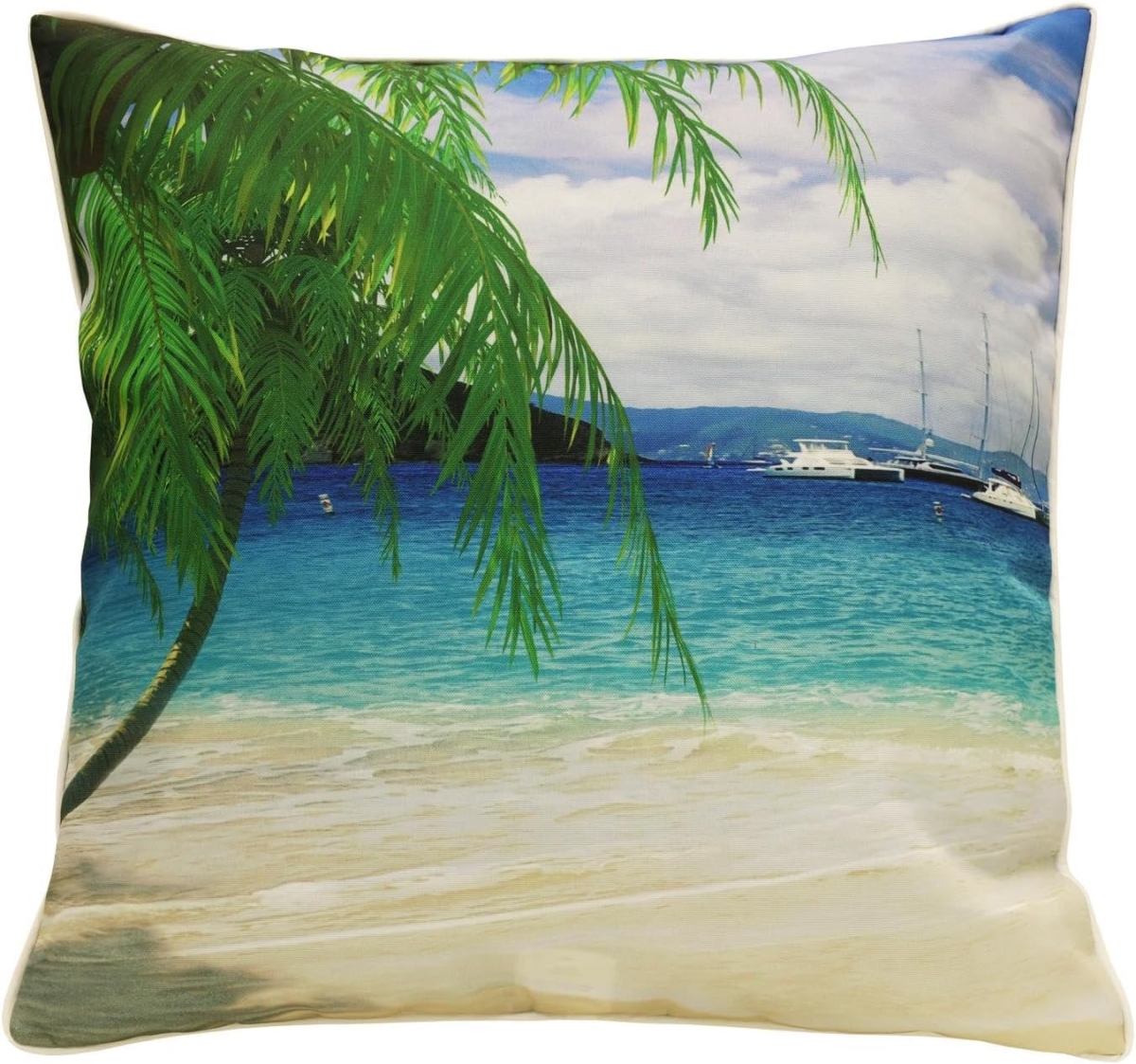 Picture of Outdoor Decor by Commonwealth 41198-030-24-24-901 24 x 24 in. Beach Print Large Pillow - Multicolor