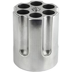 Revolver Cylinder Pen Holder Cast Aluminum, Silver