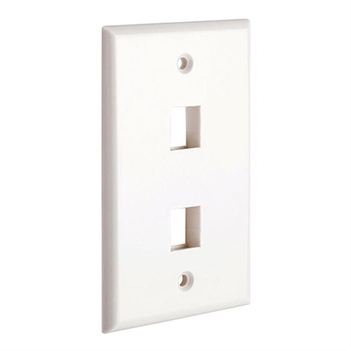 Picture of CMPLE 627-N Keystone Jack Wall Plate With Two Holes Standard Keystones - White