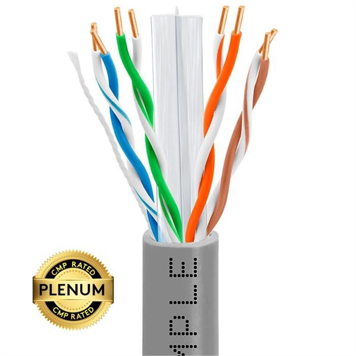 Picture of Cmple 1321-N Cat6 Bulk Plenum Ethernet 23AWG Cable - 550MHz, 1000 ft. - Gray