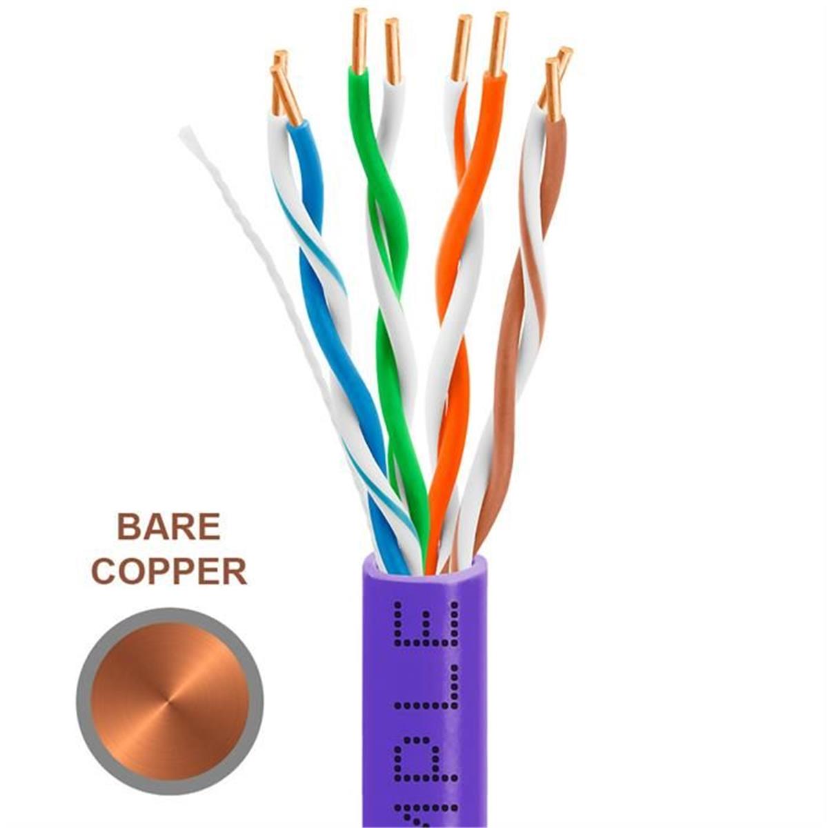 Picture of Cmple 1306-N Cat5e Bulk In-Wall Cable 24AWG Bare Copper, 350MHz - 1000 ft. - Purple