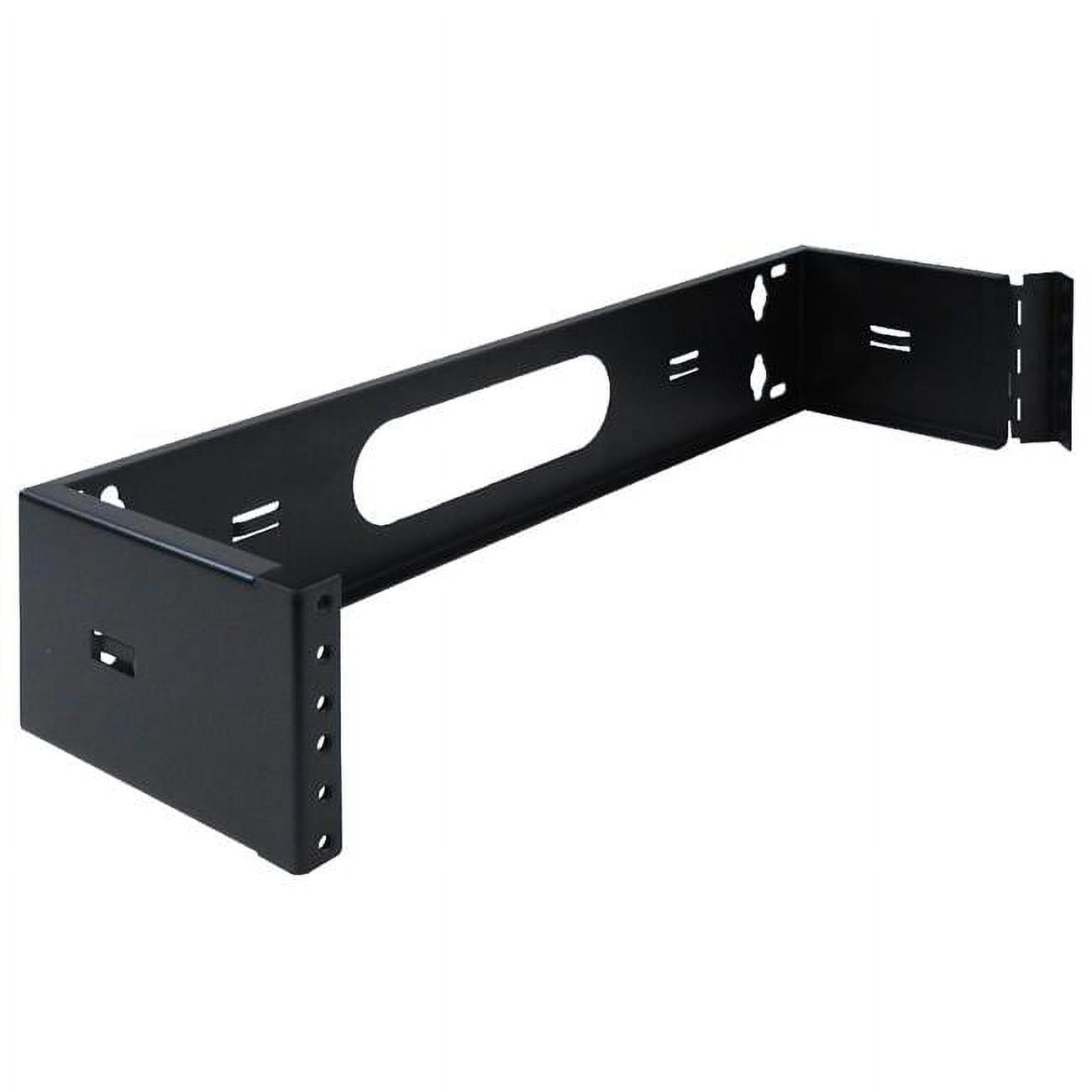 3045-N 6 in. Steel 2U Wall Mount Hinged Bracket or Two Space Swing Out Patch Panel Bracket for 19 in Server Network Data A-V Equipment, Black -  Wavenet