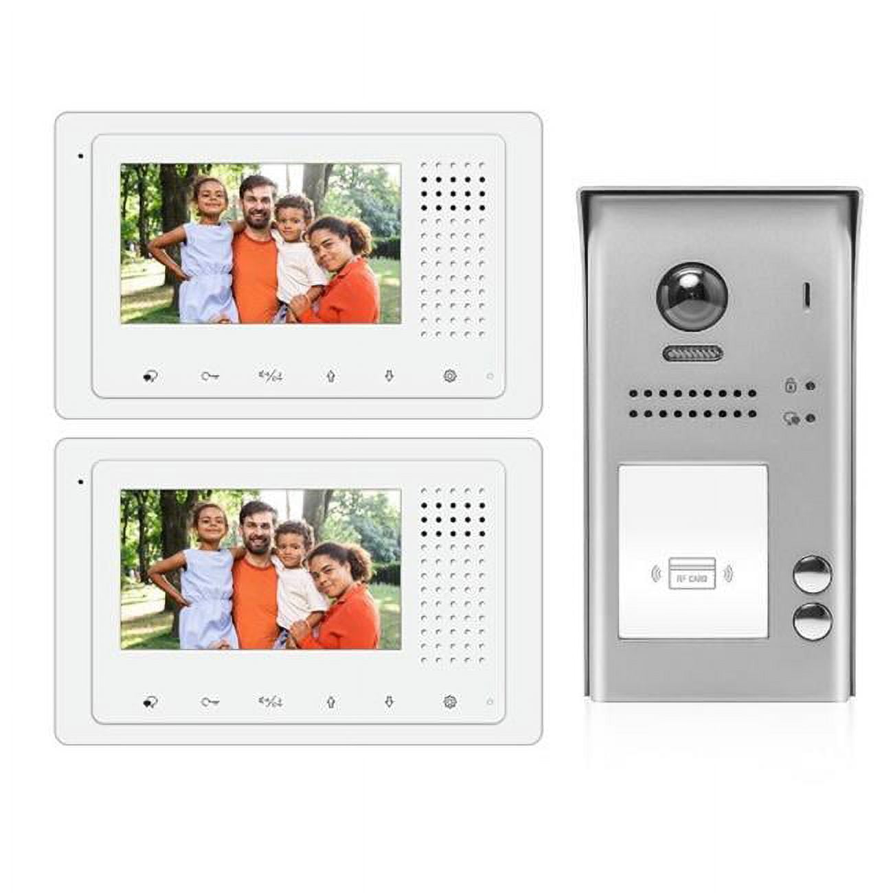 Picture of 2Easy Video Intercom System 1723-N 4.3 in. 2 Wire Audio & Video Doorbell Intercom System Entry Monitor Kit - 2 Apartment with 2 Color