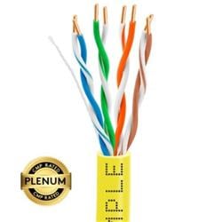 Picture of WaveNet 4004-N 1000 ft. 24AWG 350MHz UTP 4 Pair Solid Bare Copper Cat5e Plenum Ethernet Cable, Yellow