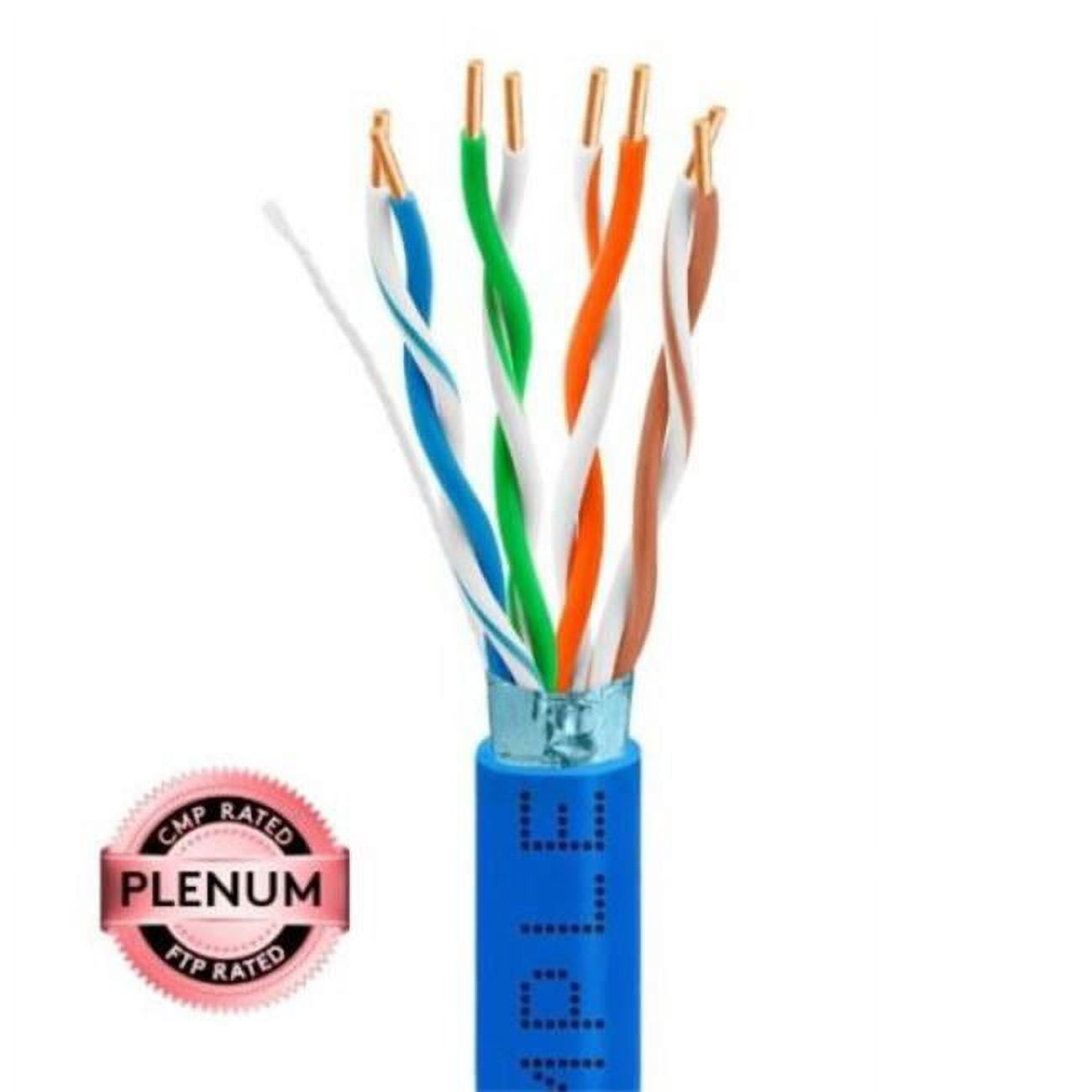 Picture of WaveNet 4016-N 1000 ft. 350MHz Gigabit Cat5e Bulk FTP Shielded Plenum CMP Solid Bare Copper Network Ethernet Cable, Blue