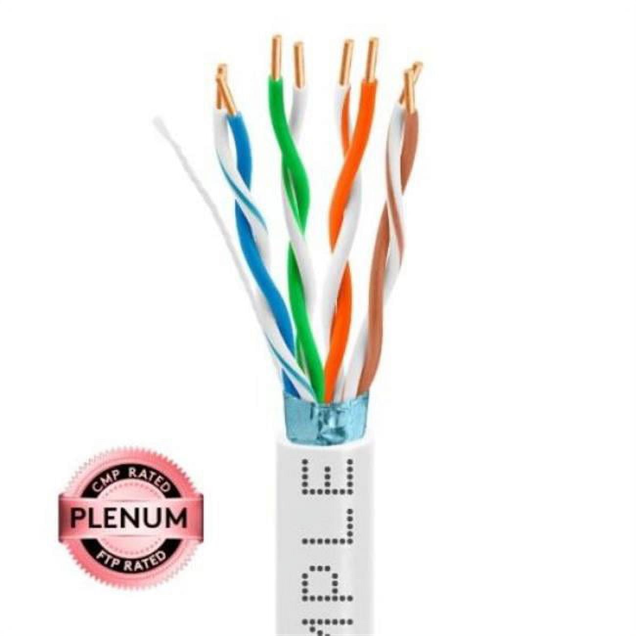 Picture of WaveNet 4017-N 1000 ft. 350MHz Gigabit Cat5e Bulk FTP Shielded Plenum CMP Solid Bare Copper Network Ethernet Cable, White
