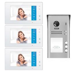 Picture of 2Easy Video Intercom System 5004-N 7 in. 170 deg Camera Module Dual-Way Three LCD Touch Screen Wi-Fi Monitors Door Phone Doorbell Entry 3 Apartment Audio & Video Intercom Kit