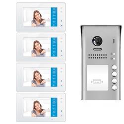 Picture of 2Easy Video Intercom System 5005-N 7 in. 170 deg Camera Module Dual-Way Four LCD Touch Screen Wi-Fi Monitors Door Phone Doorbell Entry 4 Apartment Audio & Video Intercom Kit