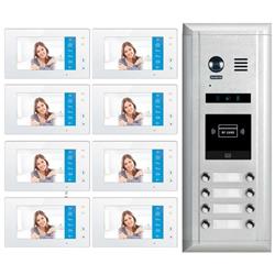 Picture of 2Easy Video Intercom System 5007-N 7 in. 170 deg Camera Module Dual-Way Eight LCD Touch Screen Wi-Fi Monitors Door Phone Doorbell Entry 8 Apartment Audio & Video Intercom Kit