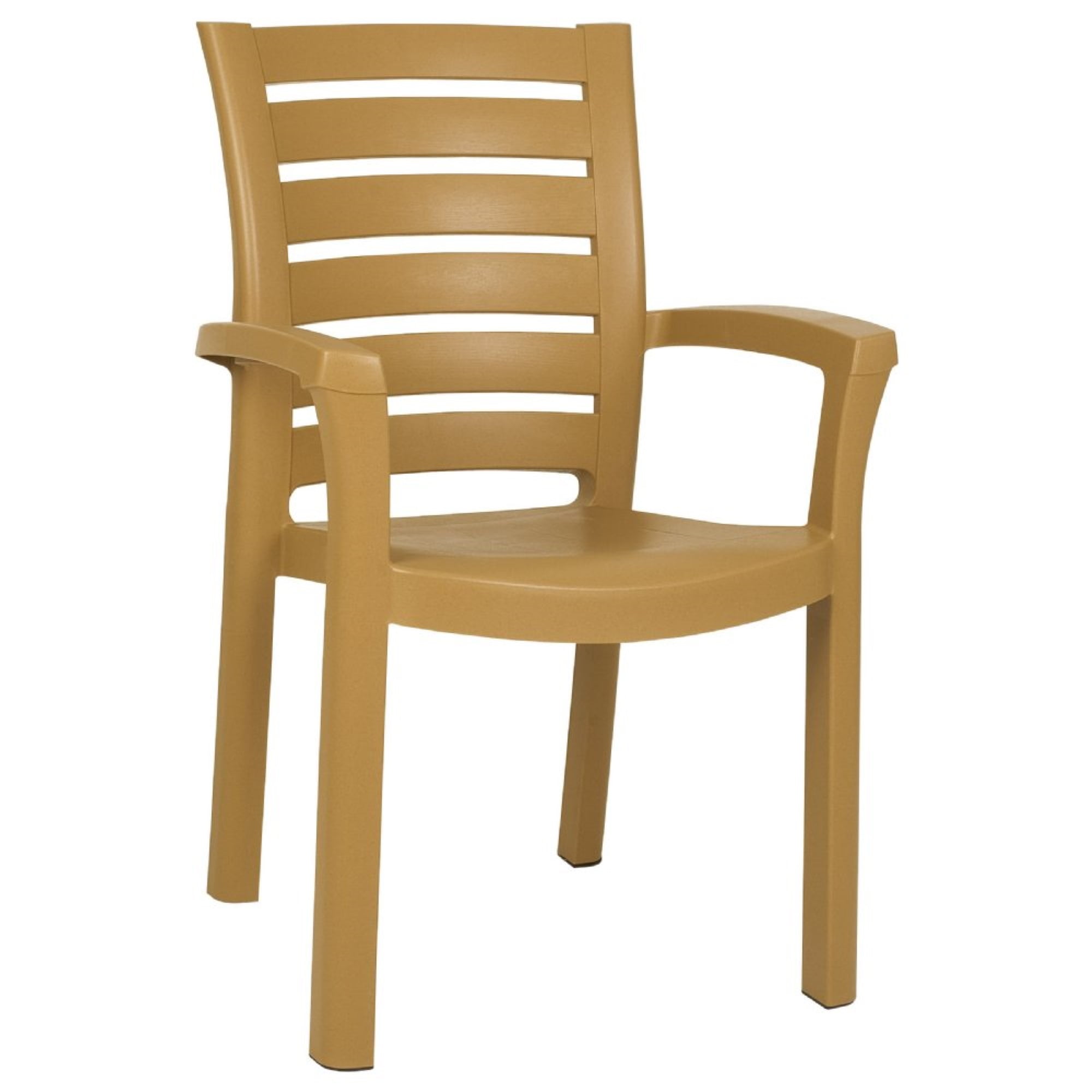 ISP016-TEA Marina Resin Dining Arm Chair Teak Brown - set of 2 -  Siesta
