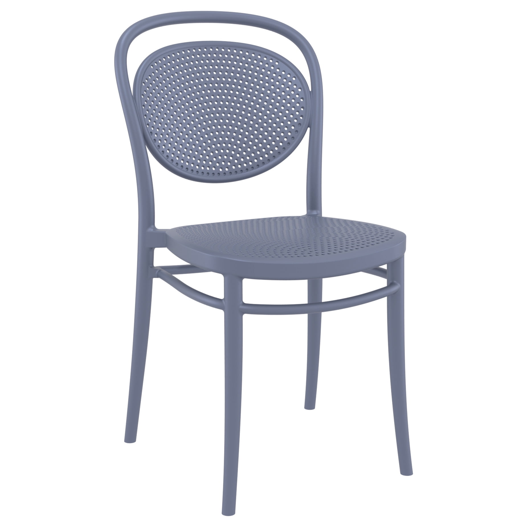 Compamia ISP257-DGR 17.3 in. Marcel Resin Outdoor Chair&#44; Dark Gray