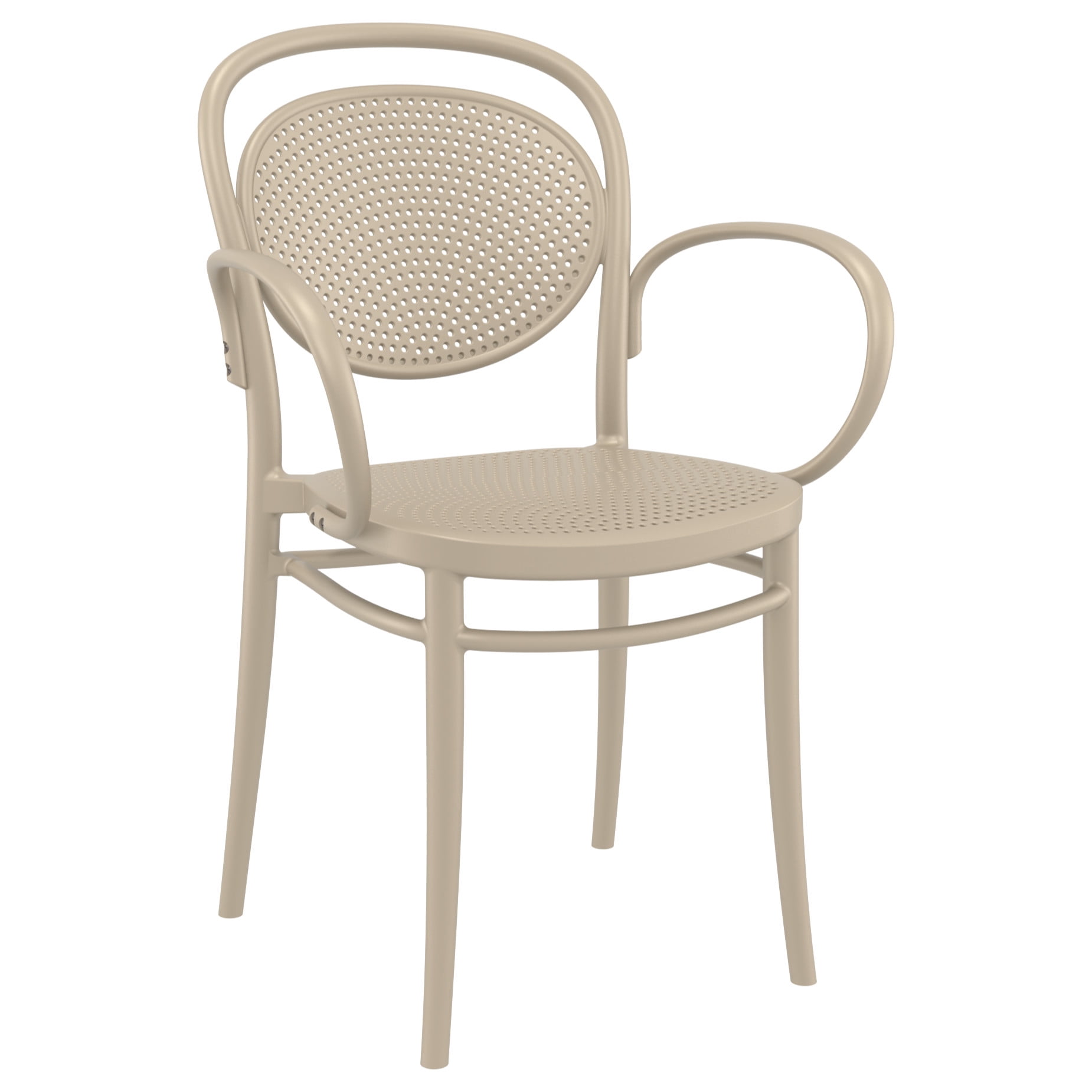 Compamia ISP258-DVR 17.3 in. Marcel XL Resin Outdoor Arm Chair&#44; Taupe